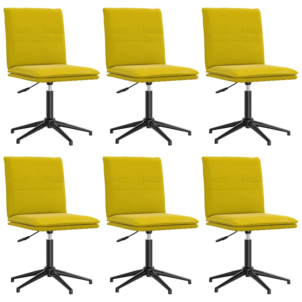 Dining chairs set of 6 yellow velvet