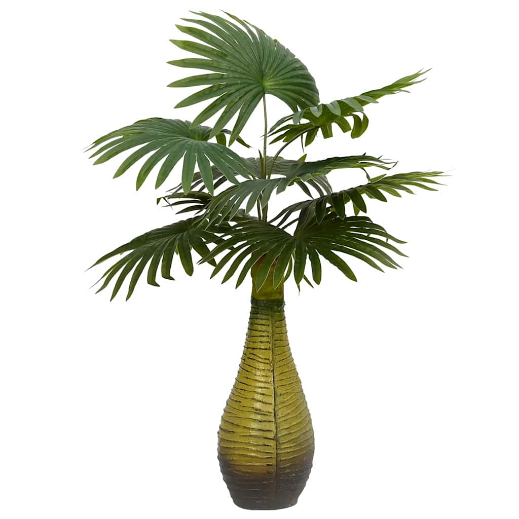 Artificial palm tree 9 leaves 65 cm green