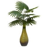 Artificial palm tree 9 leaves 65 cm green