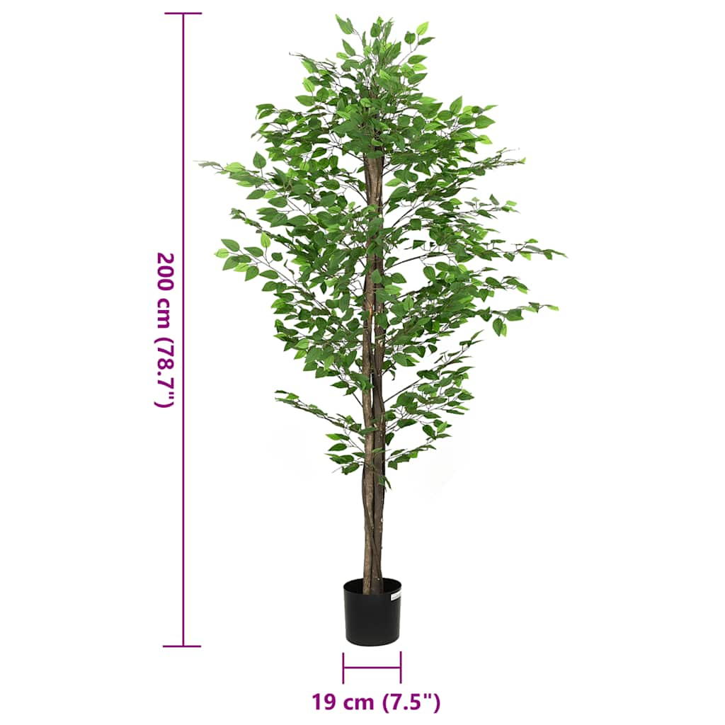 Plante artificielle ficus 1260 feuilles 200 cm vert