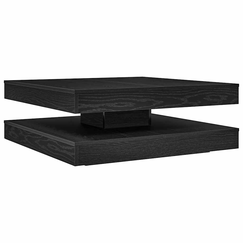 Table basse rotative à 360 degrés chêne noir 90x90x34,5 cm