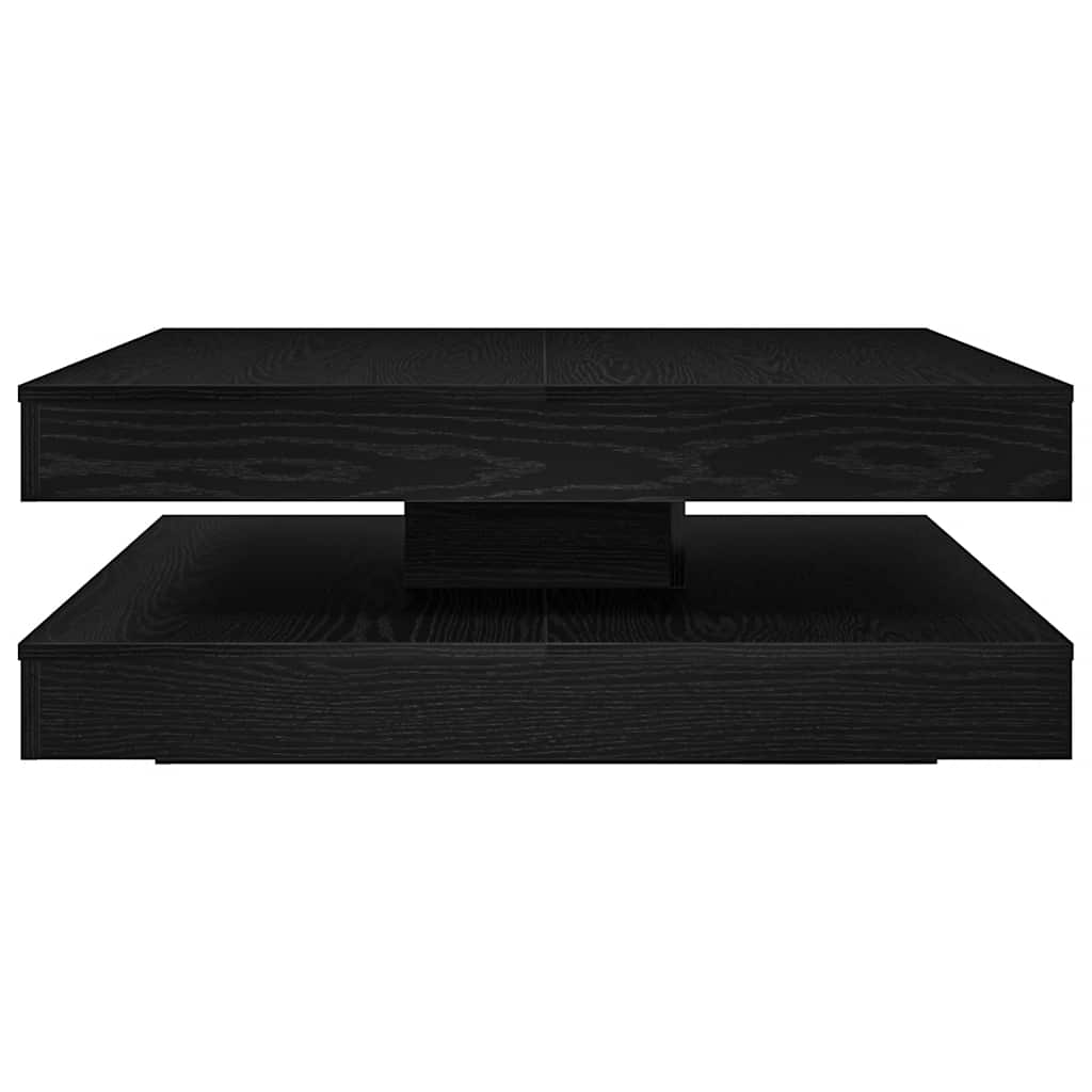 Table basse rotative à 360 degrés chêne noir 90x90x34,5 cm