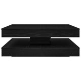 Table basse rotative à 360 degrés chêne noir 90x90x34,5 cm