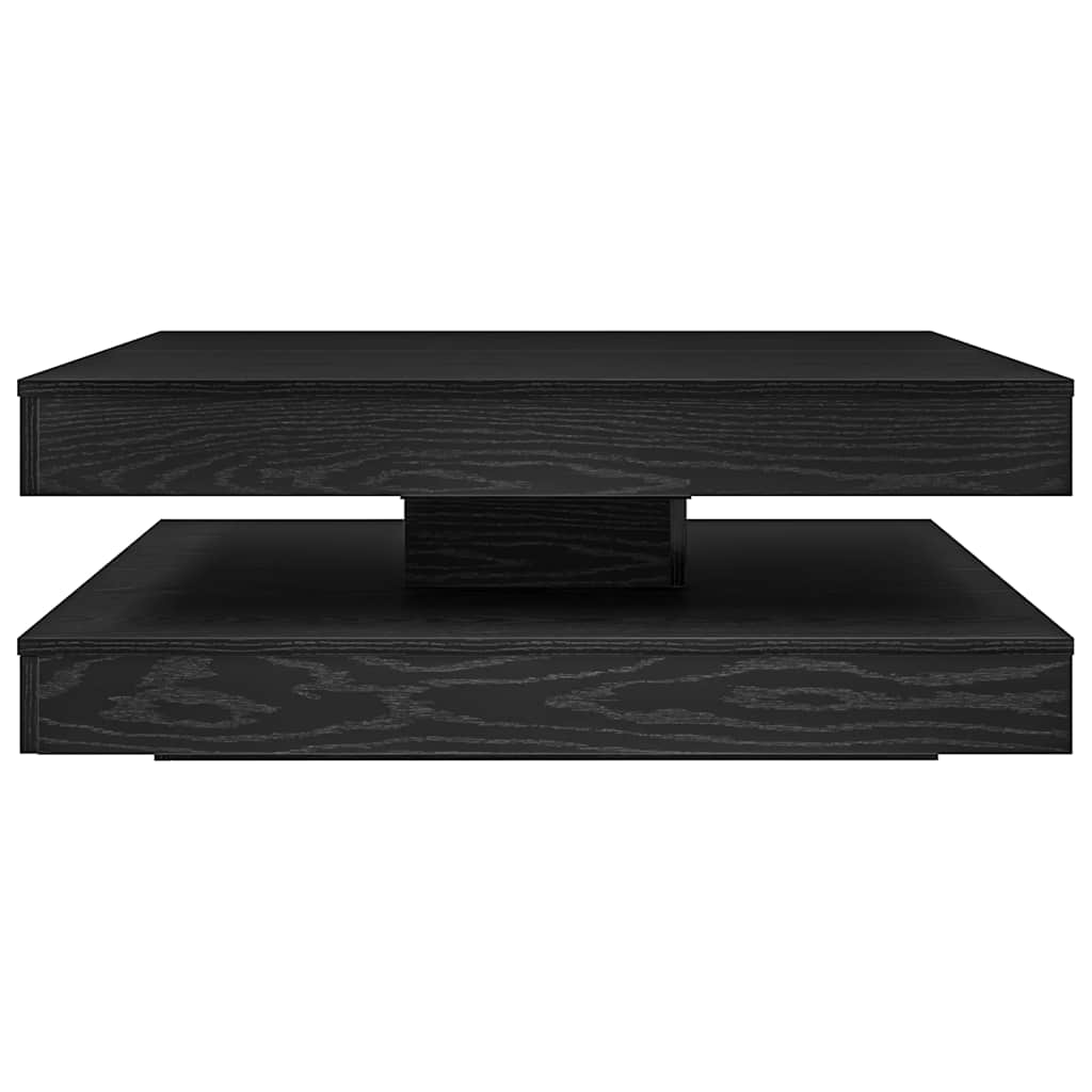 Table basse rotative à 360 degrés chêne noir 90x90x34,5 cm