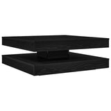 Table basse rotative à 360 degrés chêne noir 90x90x34,5 cm