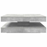 Table basse rotative à 360 degrés gris béton 90x90x34,5 cm