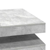 Table basse rotative à 360 degrés gris béton 90x90x34,5 cm