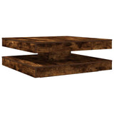 Table basse rotative à 360 degrés chêne fumé 90x90x34,5 cm