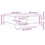 Table basse rotative à 360 degrés chêne fumé 90x90x34,5 cm