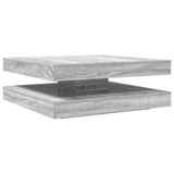 Table basse rotative à 360 degrés sonoma gris 90x90x34,5 cm