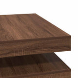 Table basse rotative à 360 degrés chêne marron 90x90x34,5 cm