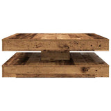 Table basse rotative à 360 degrés vieux bois 90x90x34,5 cm