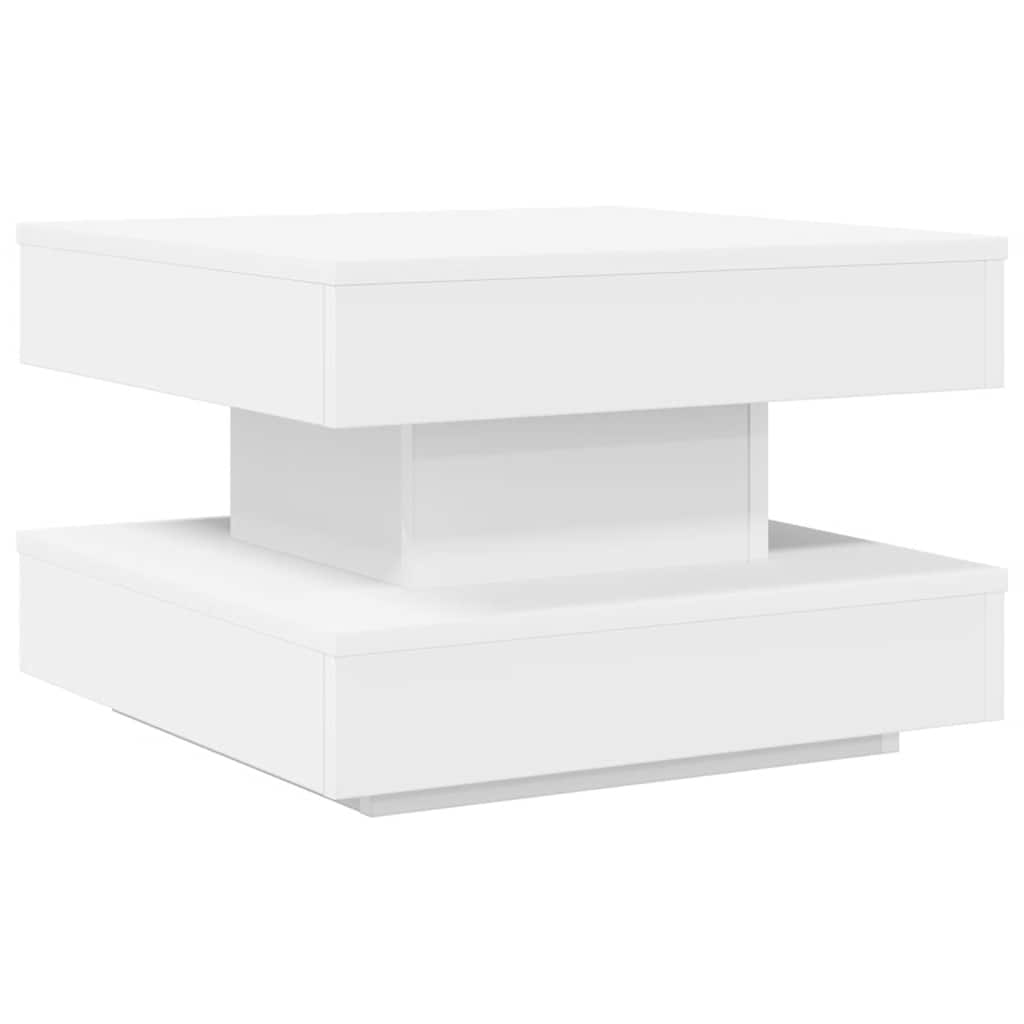 Table basse rotative à 360 degrés blanc 50x50x34,5 cm