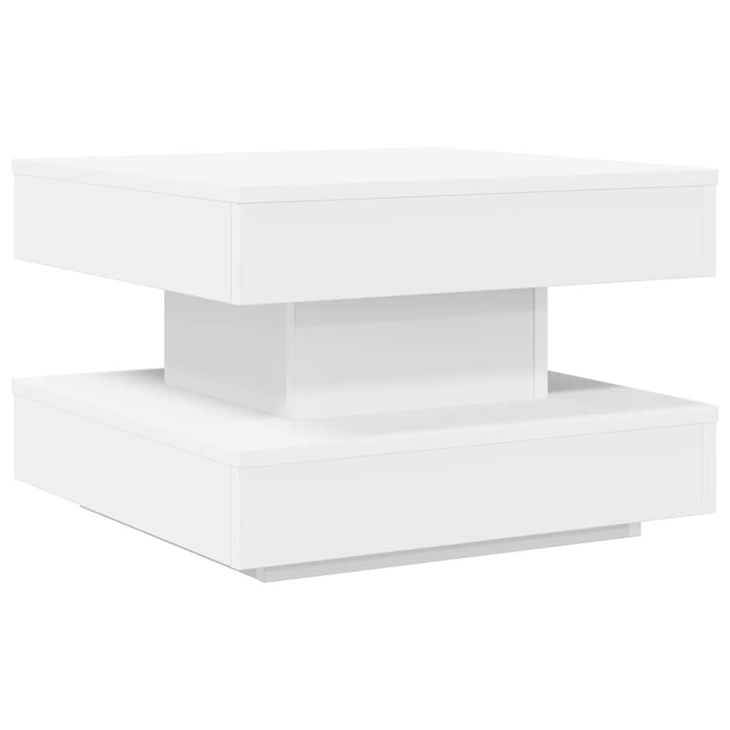 Table basse rotative à 360 degrés blanc 50x50x34,5 cm