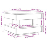 Table basse rotative à 360 degrés blanc 50x50x34,5 cm