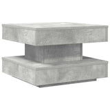 Table basse rotative à 360 degrés gris béton 50x50x34,5 cm