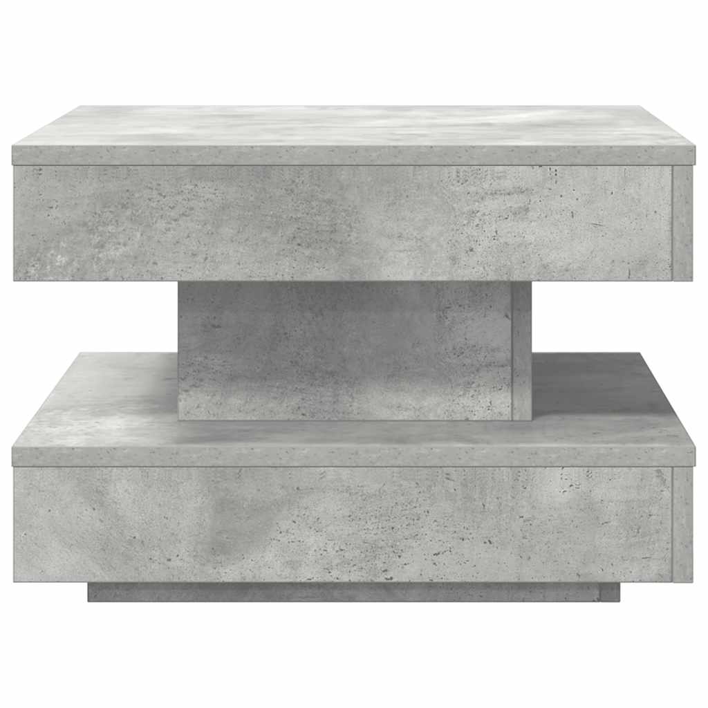 Table basse rotative à 360 degrés gris béton 50x50x34,5 cm