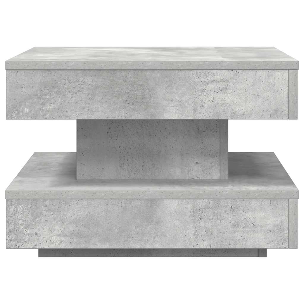 Table basse rotative à 360 degrés gris béton 50x50x34,5 cm