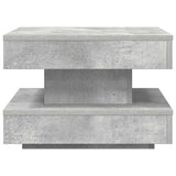 Table basse rotative à 360 degrés gris béton 50x50x34,5 cm