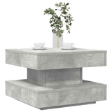 Table basse rotative à 360 degrés gris béton 50x50x34,5 cm