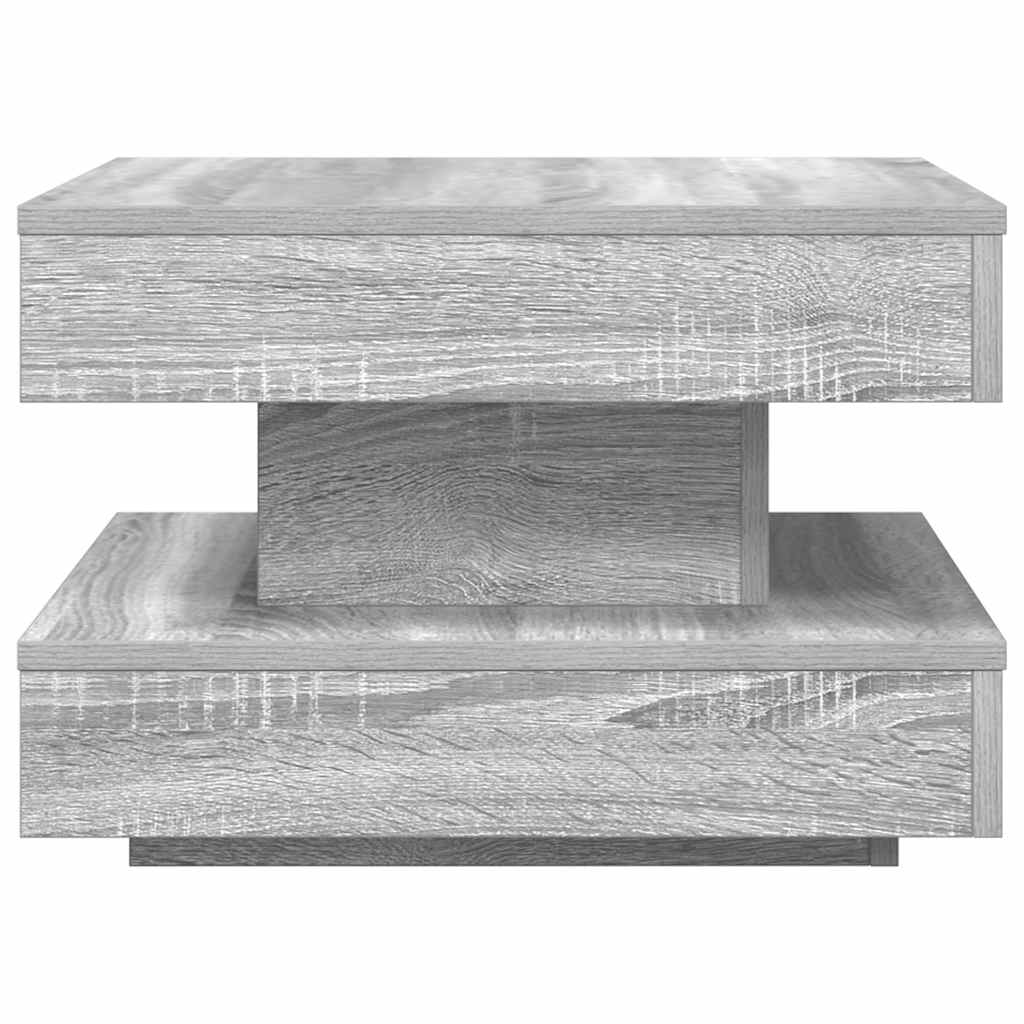 Table basse rotative à 360 degrés sonoma gris 50x50x34,5 cm