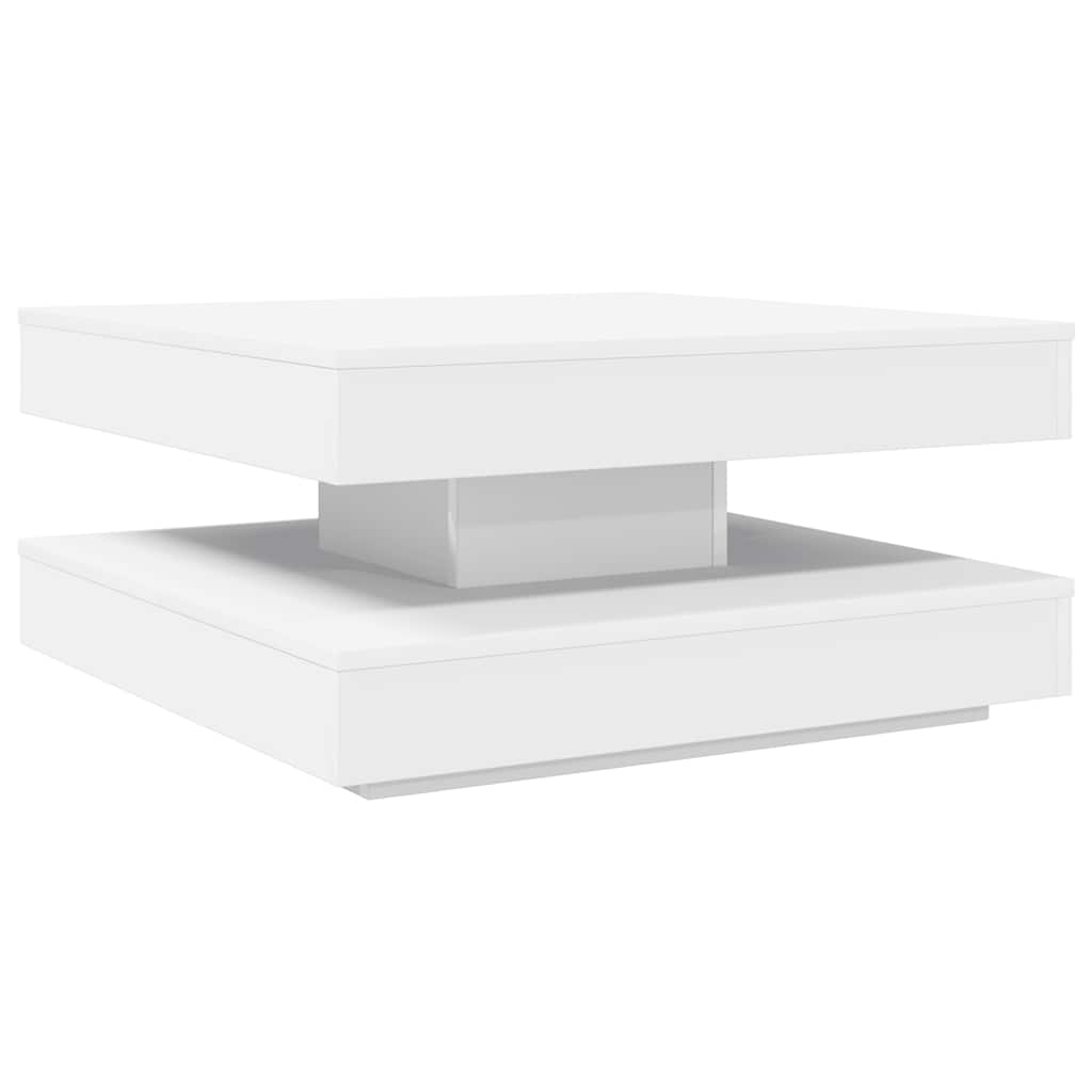 Table basse rotative à 360 degrés blanc 70x70x34,5 cm