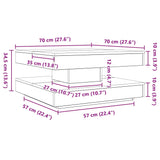 Table basse rotative à 360 degrés blanc 70x70x34,5 cm