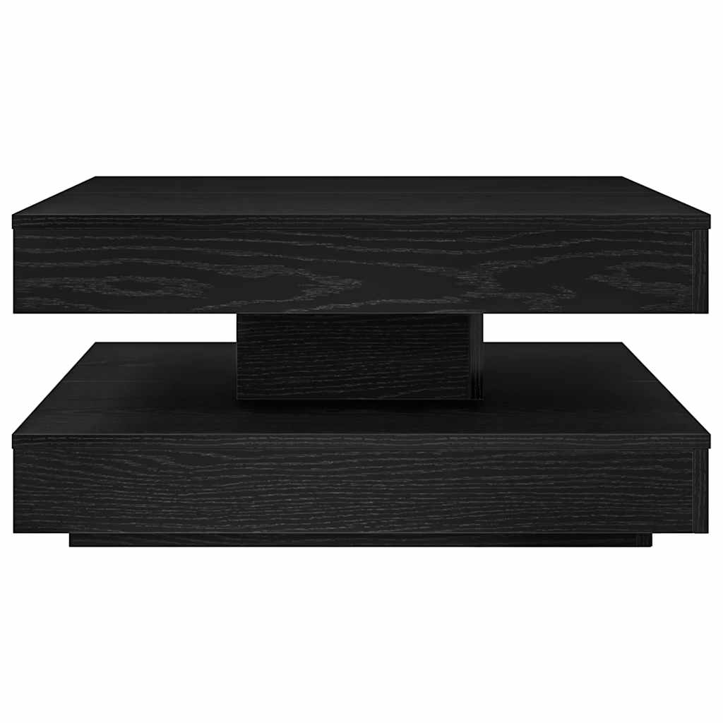 Table basse rotative à 360 degrés noir 70x70x34,5 cm