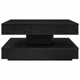 Table basse rotative à 360 degrés noir 70x70x34,5 cm