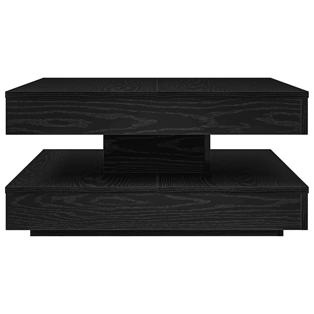 Table basse rotative à 360 degrés noir 70x70x34,5 cm