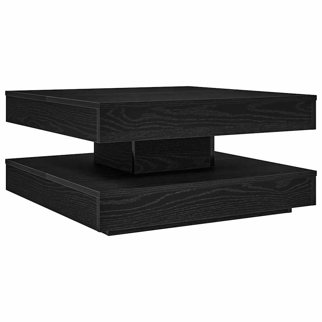 Table basse rotative à 360 degrés noir 70x70x34,5 cm