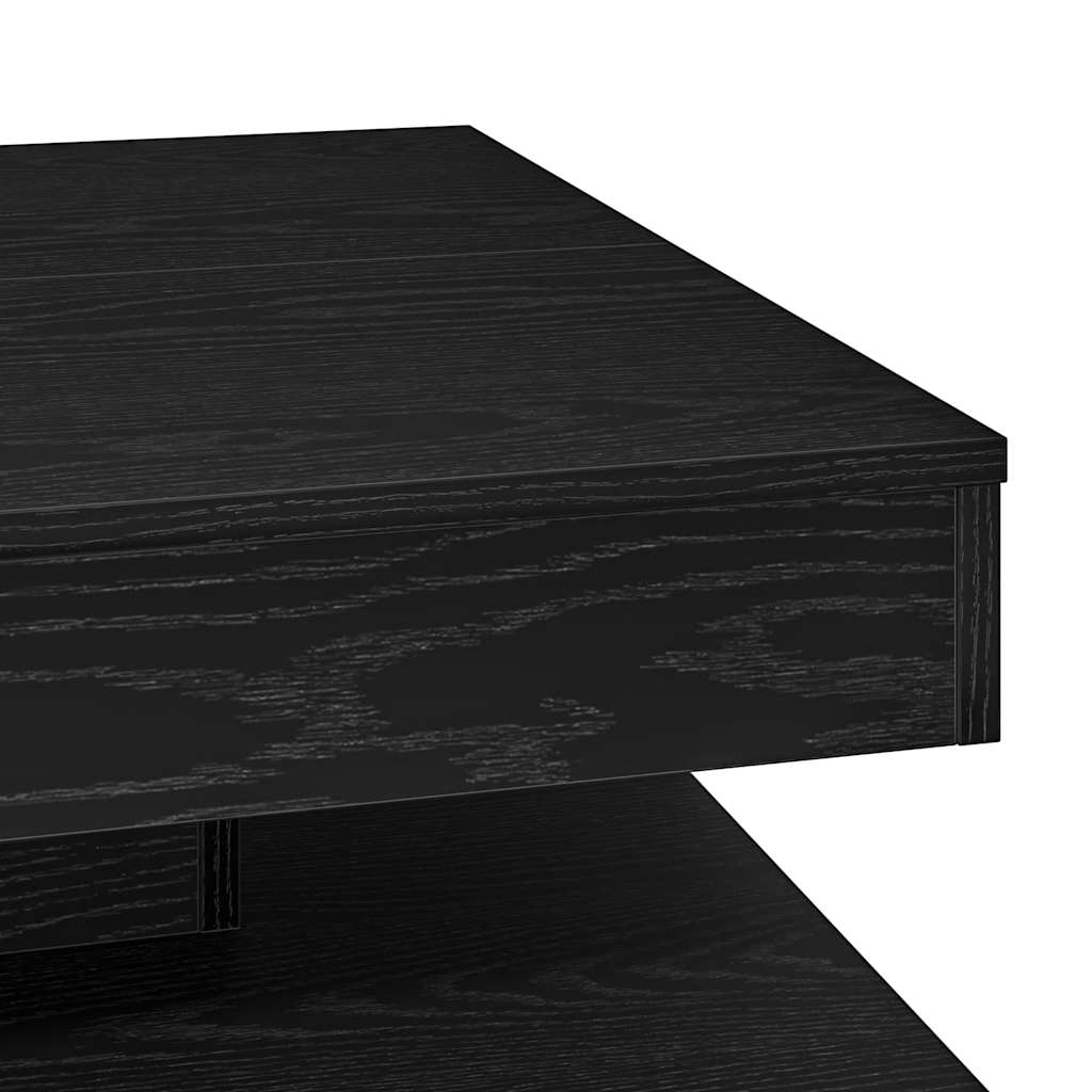 Table basse rotative à 360 degrés noir 70x70x34,5 cm