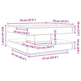 Table basse rotative à 360 degrés noir 70x70x34,5 cm