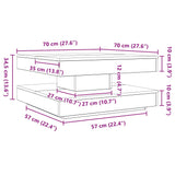 Table basse rotative à 360 degrés chêne sonoma 70x70x34,5 cm