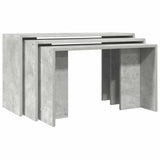 Nesting tables 3 pcs concrete gray engineered wood