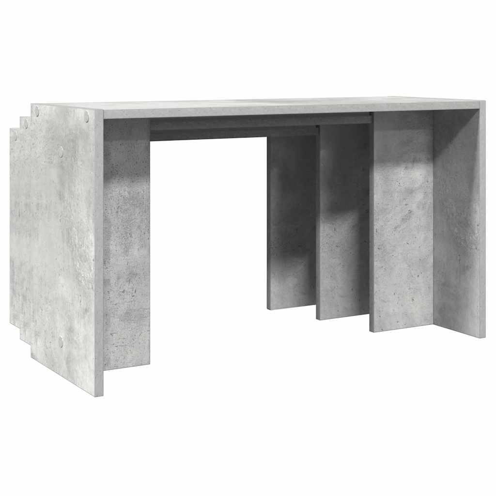 Nesting tables 3 pcs concrete gray engineered wood