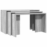 Tables gigognes 3 pcs sonoma gris bois d'ingénierie