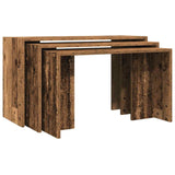 Tables gigognes 3 pcs vieux bois bois d'ingénierie