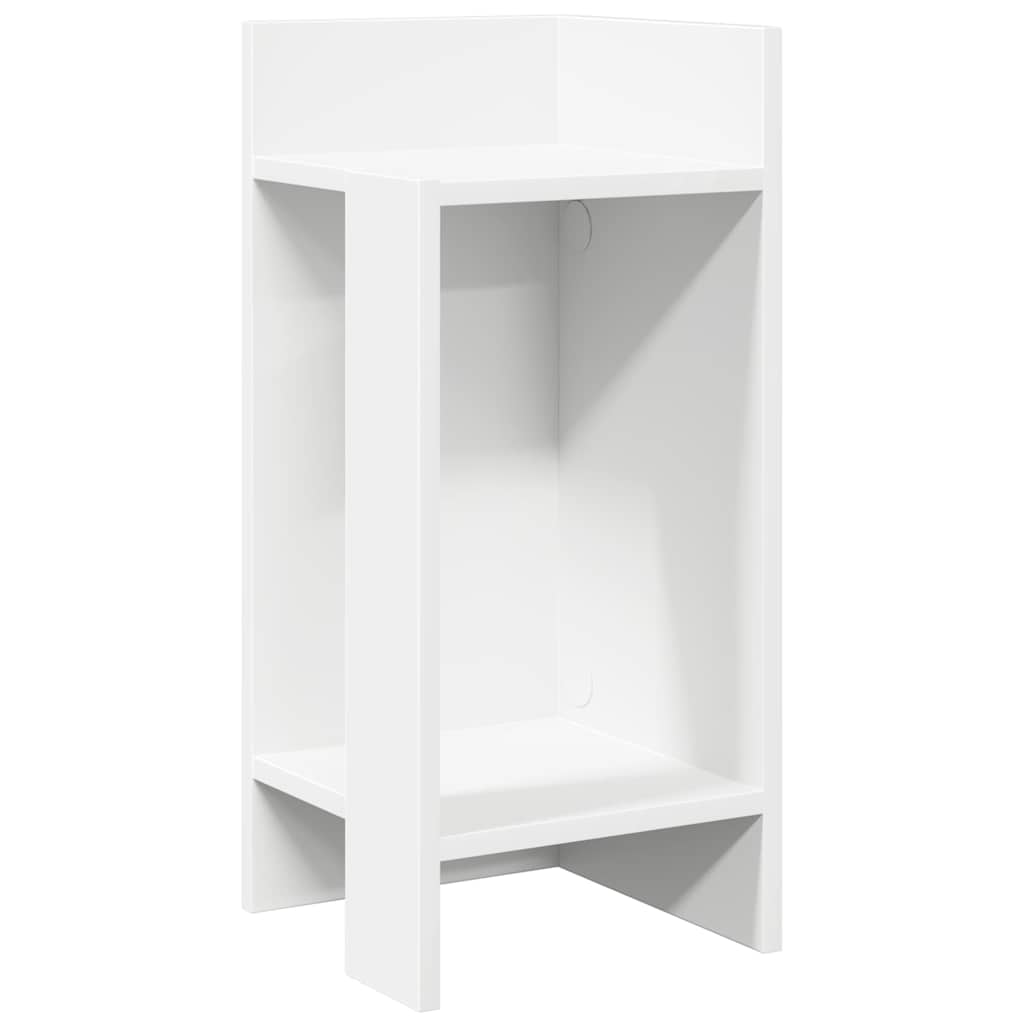 Tables d'appoint 2 pcs avec étagère blanc 25,5x27x60 cm