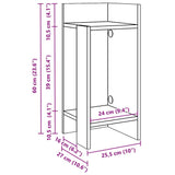 Tables d'appoint 2 pcs avec étagère noir 25,5x27x60 cm