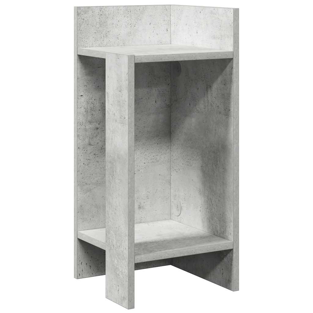 Table d'appoint avec étagère gris béton 25,5x27x60 cm