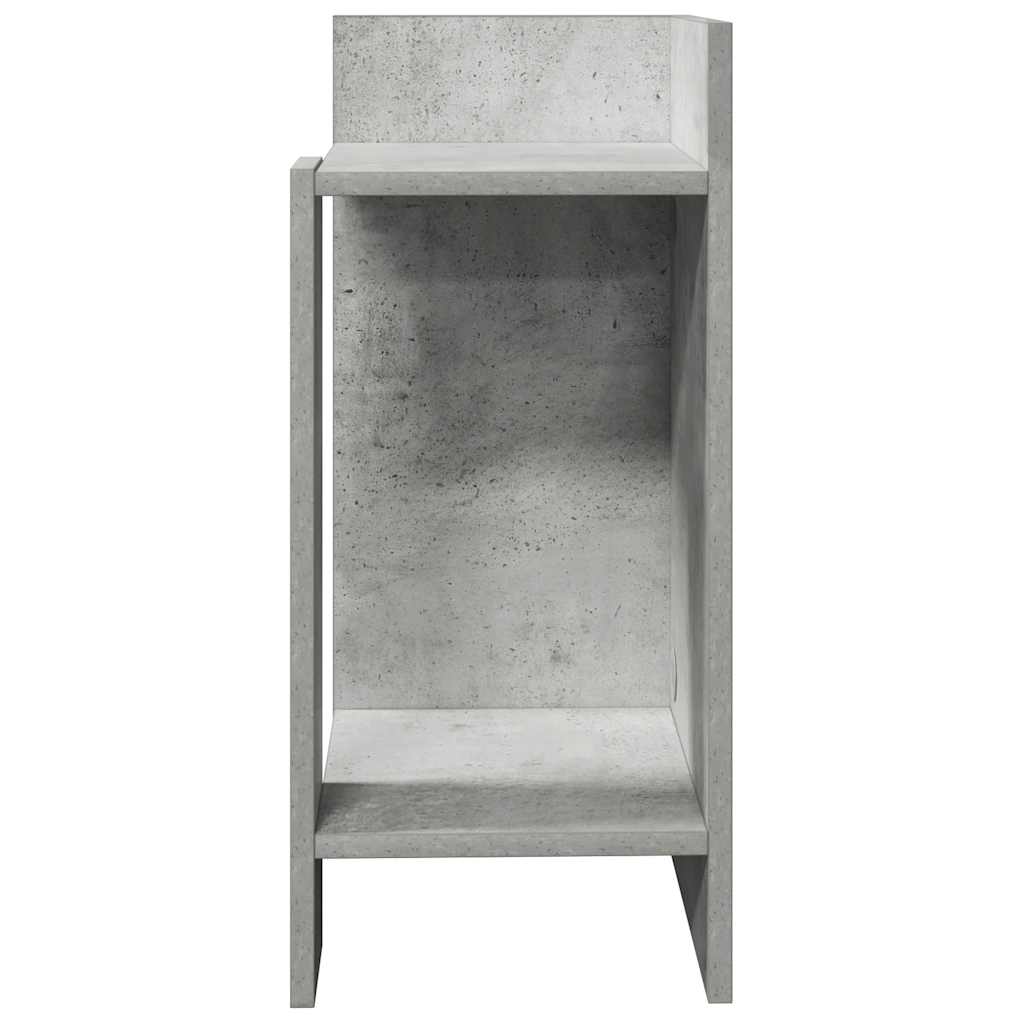 Table d'appoint avec étagère gris béton 25,5x27x60 cm