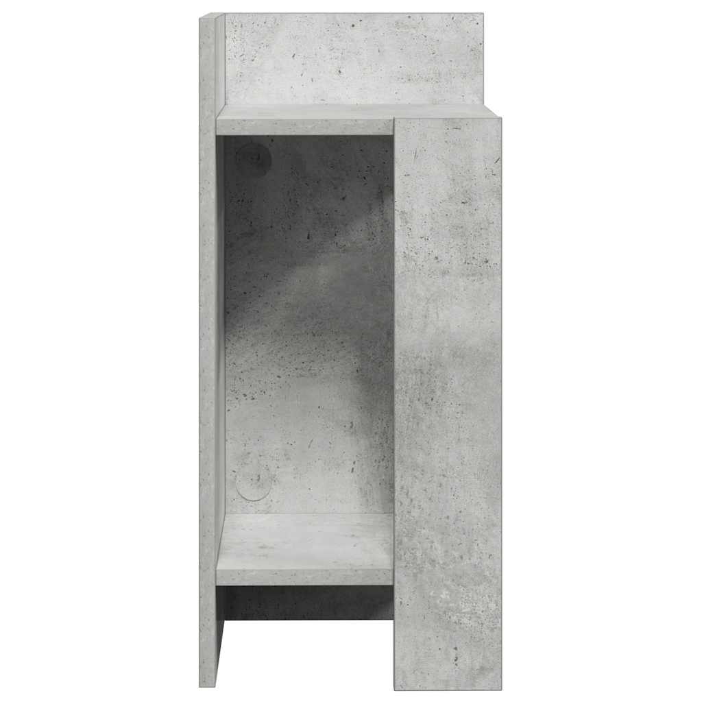 Table d'appoint avec étagère gris béton 25,5x27x60 cm