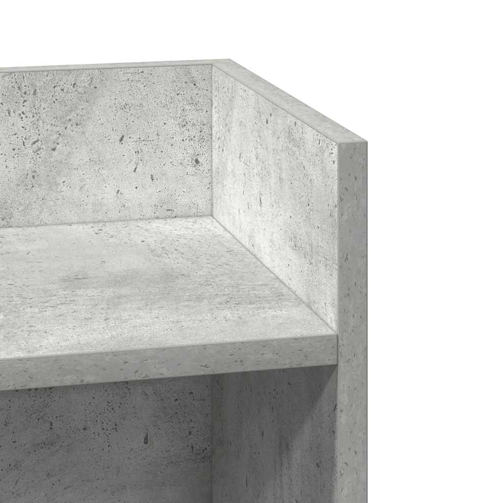 Table d'appoint avec étagère gris béton 25,5x27x60 cm