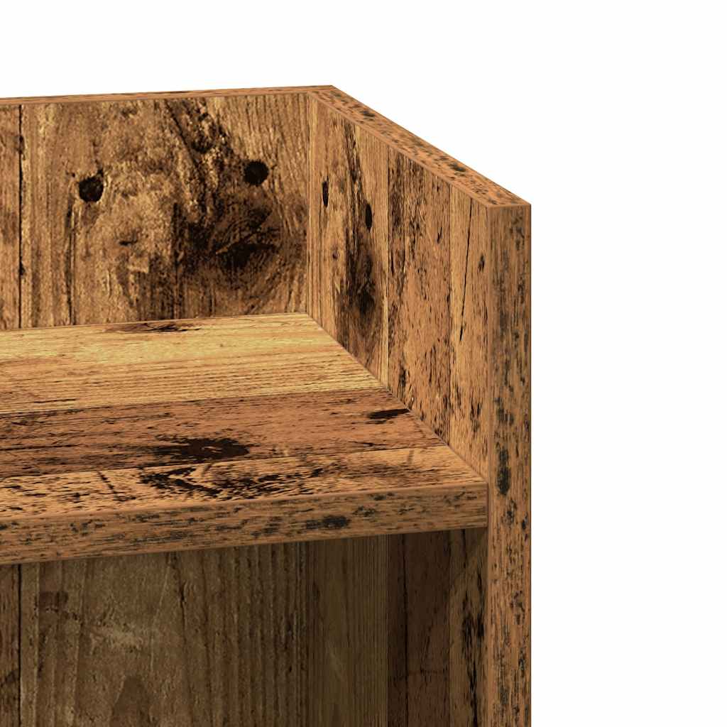 Table d'appoint avec étagère vieux bois 25,5x27x60 cm