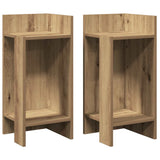 Tables d'appoint 2pcs avec étagère chêne artisanal 25,5x27x60cm