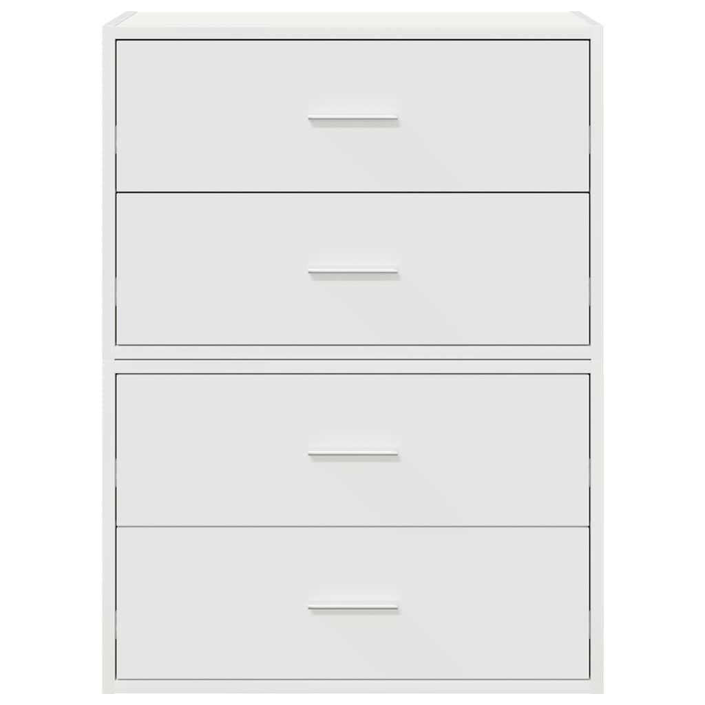 Cabinets with 2 drawers 2pcs white 60x31x40cm engineered wood