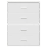 Cabinets with 2 drawers 2pcs white 60x31x40cm engineered wood