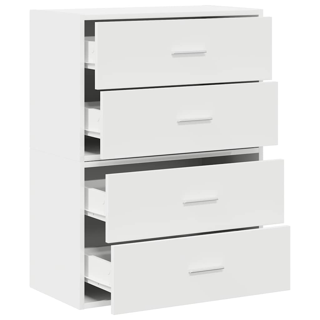 Cabinets with 2 drawers 2pcs white 60x31x40cm engineered wood