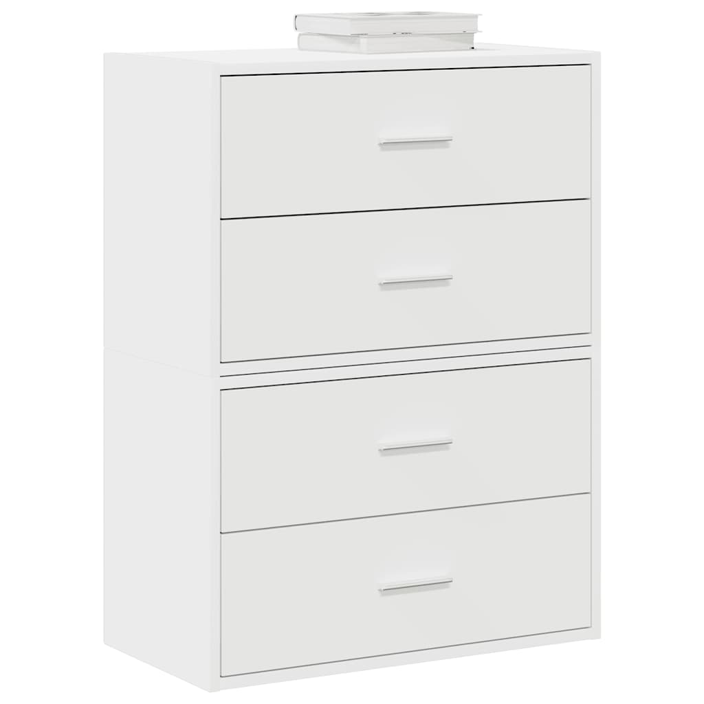 Cabinets with 2 drawers 2pcs white 60x31x40cm engineered wood